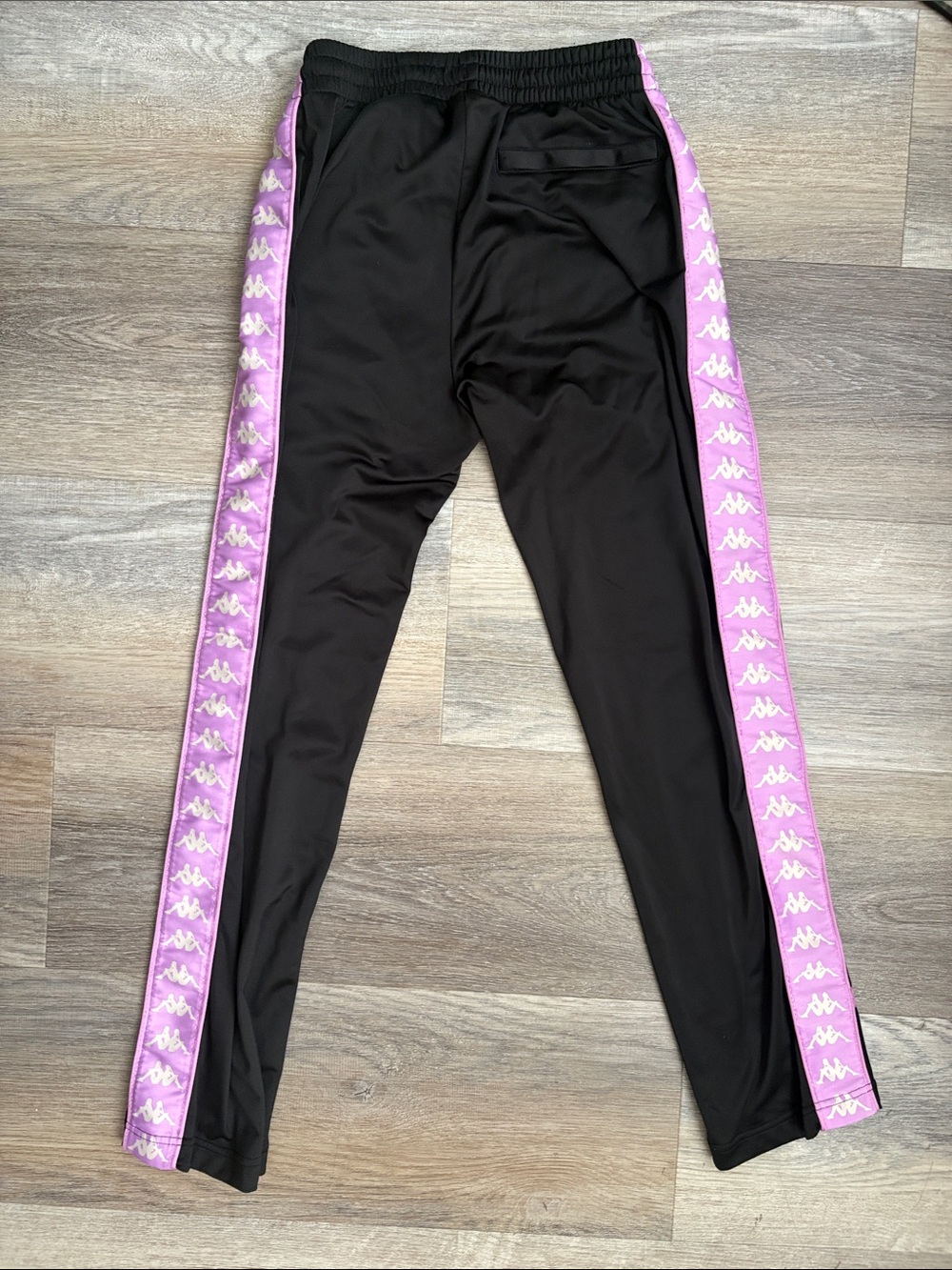 Kappa Black Joggers with Pink Logo Side Tape - Picture 7 of 7